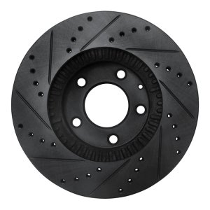 Mazda Millenia Brake Rotor (1) - Front Right - R1 Concepts - Drilled & Slotted - Black - `01-`02